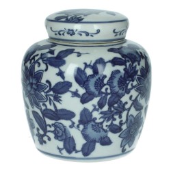 JK Home Décor - Βάζο Chinoiserie Πορσελάνη Με Καπάκι 11x11x13cm 4841