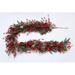 JK Home Décor - Γιρλάντα με Berries & Ευκάλυπτο 180cm 57980