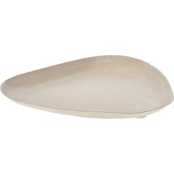 JK HOME DECOR - ΔΙΣΚΟΣ ΜΕ ΛΕΥΚΟ ΦΙΝΙΡΙΣΜΑ ΕΦΕ ΜΑΡΜΑΡΟΥ 16cm 397469