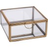 JK Home Décor - Κουτακι Γυάλινο με Μεταλλική Βαση 13x13x6cm 167751