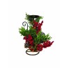 JK Home Décor - Κηροπήγιο Μεταλλικό Με Berries & Κουκουνάρια 30cm 57383 