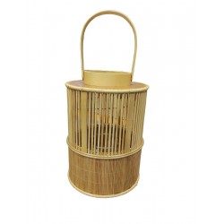 JK Home Décor - Φανάρι Bamboo με Κηροπήγιο 24x35cm 57631